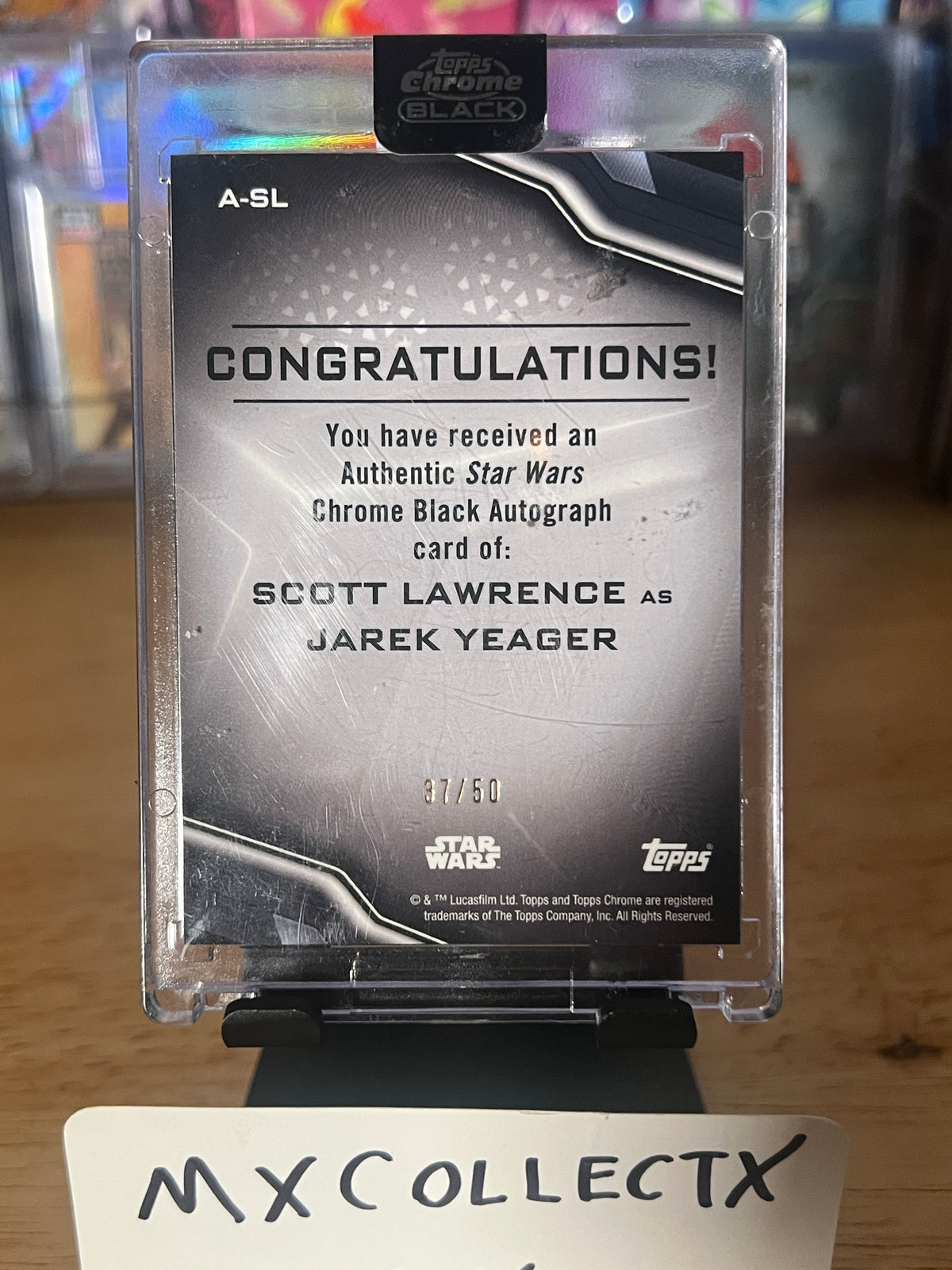 Scott Lawrence as Jarek Yeager #A-SL 37/50 - 2022 Topps Chrome Black