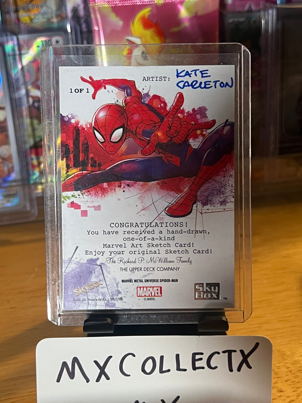 Venom / Eddie Brock by Kate Carleton - Spider-Man Metal Universe 1/1 Sketch Card
