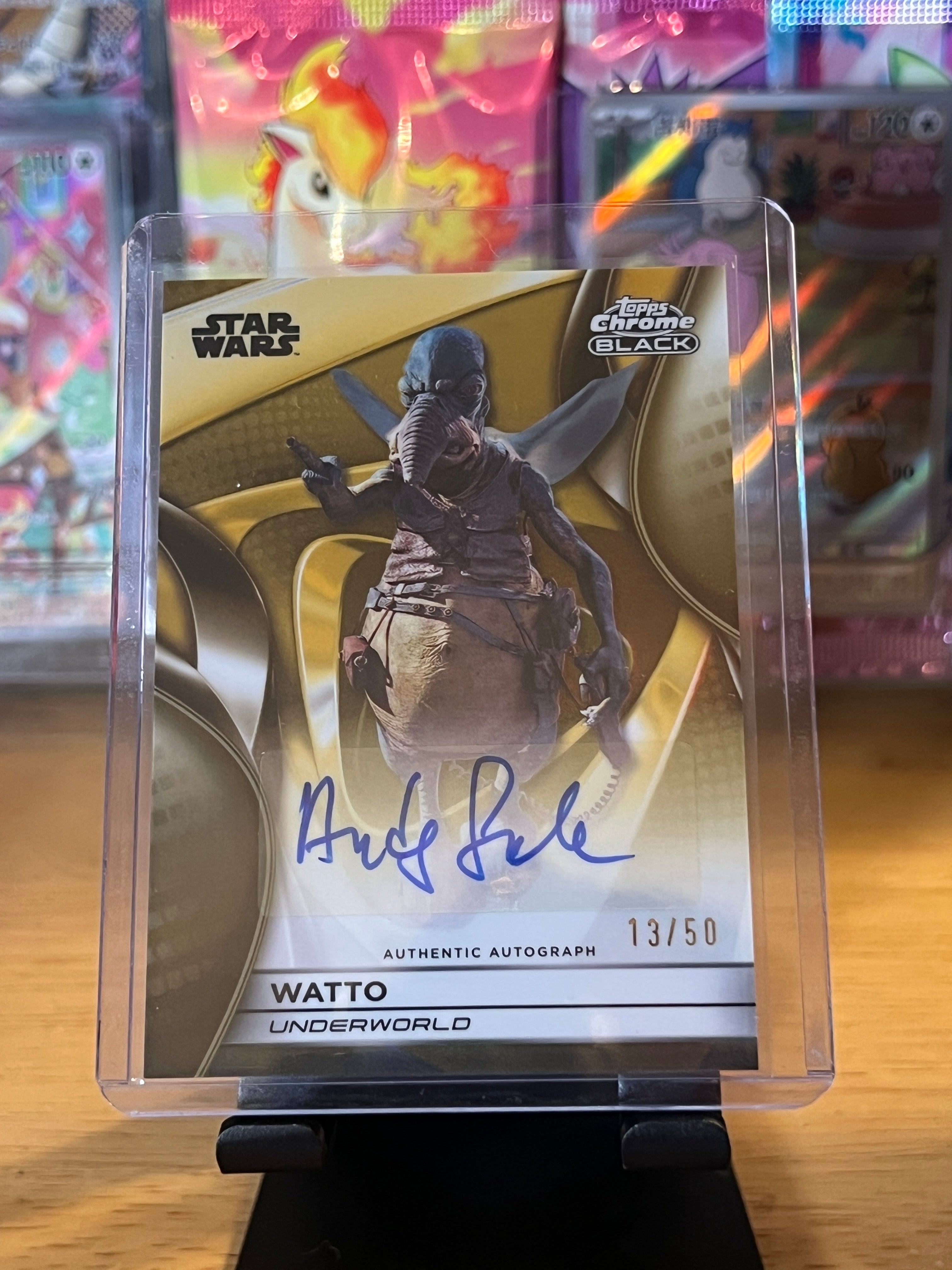 Andy Secombe as Watto Autograph #CB-NS 13/50 - Topps Star Wars Chrome Black 2025
