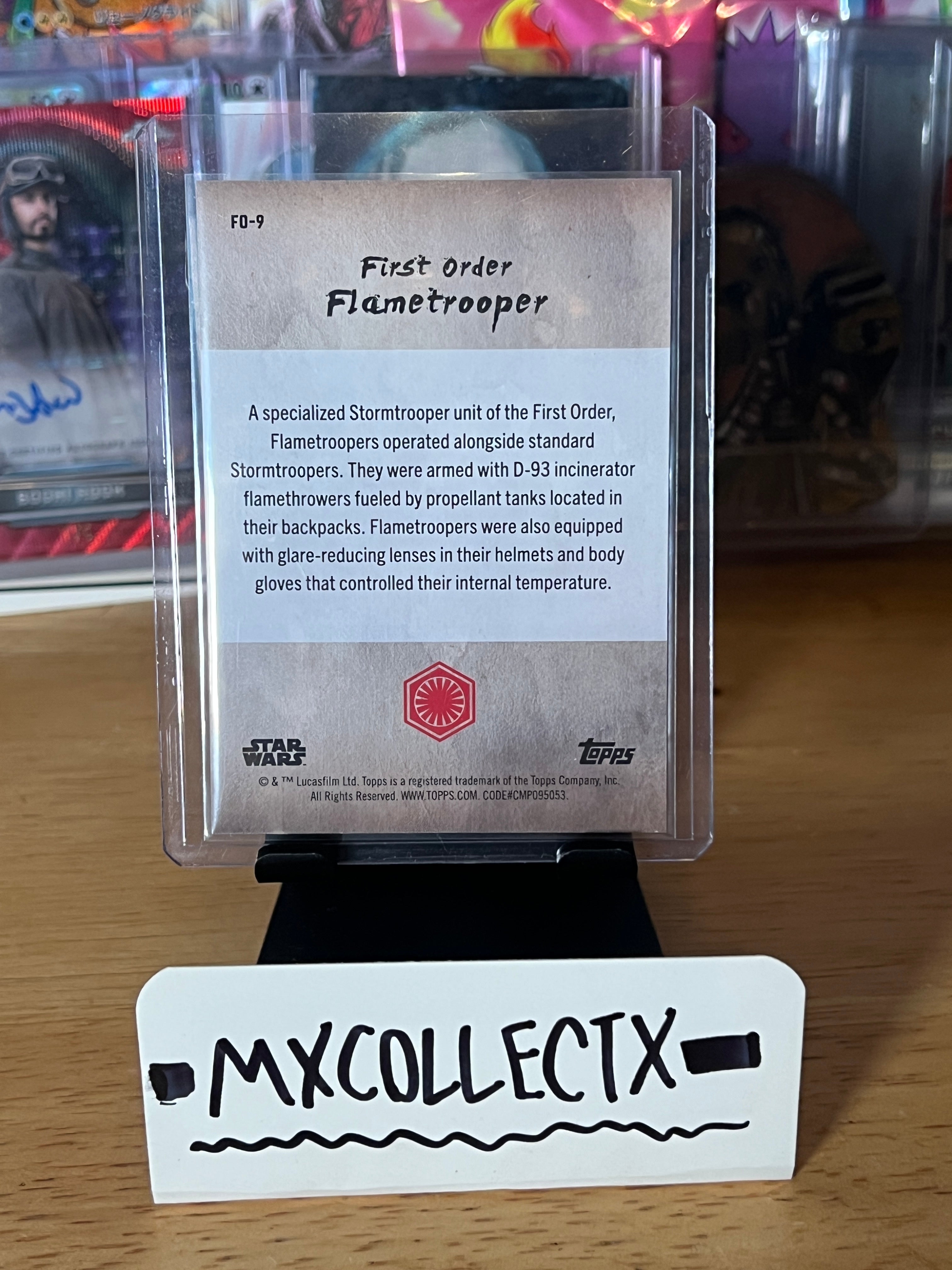First Order Flametrooper Blue Alpha #FO-9 1/50 - 2025 Topps Star Wars Meiyo