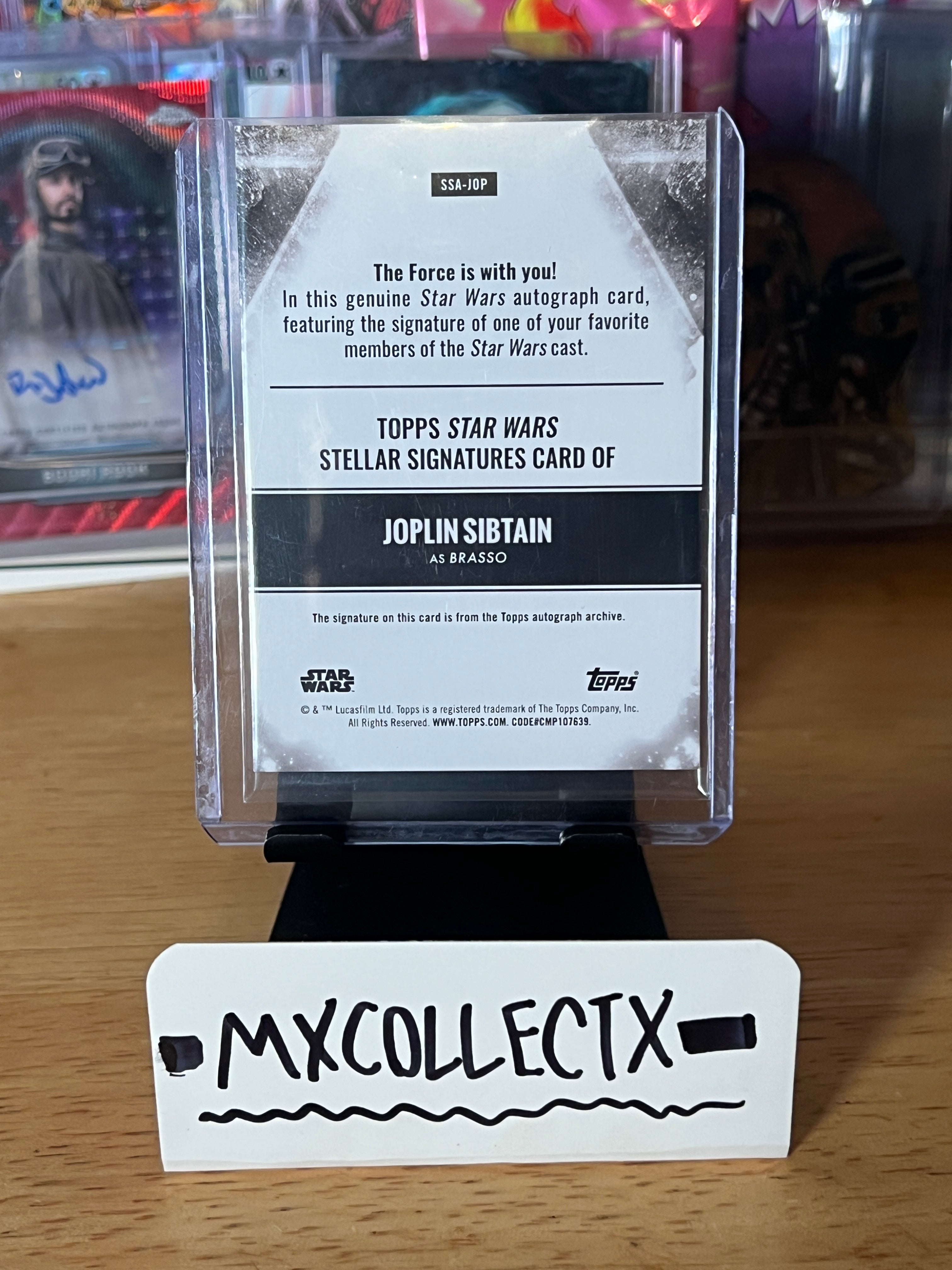 Joplin Sibtain as Brasso Stellar Signatures #SSA-JOP - 2025 Topps Star Wars Smuggler's Outpost